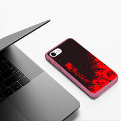 Чехол iPhone 7/8 матовый Токийские мстители Горизонтальная надпись, цвет: 3D-малиновый — фото 2