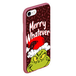 Чехол iPhone 7/8 матовый ГРИНЧ GRINCH WHATEVER, цвет: 3D-малиновый — фото 2