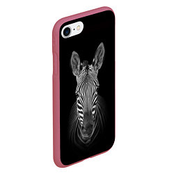 Чехол iPhone 7/8 матовый Зебраzebra, цвет: 3D-малиновый — фото 2