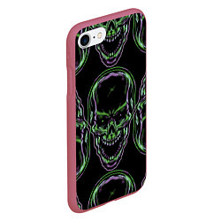 Чехол iPhone 7/8 матовый Skulls vanguard pattern 2077, цвет: 3D-малиновый — фото 2