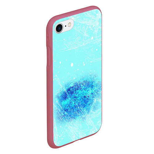 Чехол iPhone 7/8 матовый Под слоем льда / 3D-Малиновый – фото 2