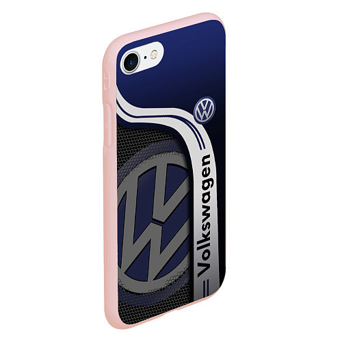 Чехол iPhone 7/8 матовый Volkswagen Фольксваген / 3D-Светло-розовый – фото 2