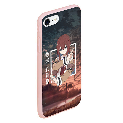 Чехол iPhone 7/8 матовый Врата Штейна Steins Gate, Курису Макисэ Kurisu Mak / 3D-Светло-розовый – фото 2