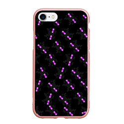 Чехол iPhone 7/8 матовый ЛИЦО ЭНДЕРМЕНА, МАЙНКРАФТ, цвет: 3D-светло-розовый