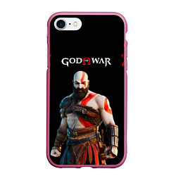Чехол iPhone 7/8 матовый God of War красные разводы, цвет: 3D-малиновый