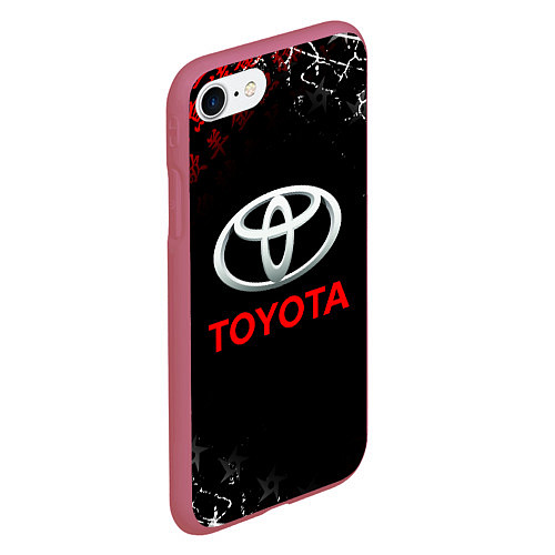 Чехол iPhone 7/8 матовый TOYOTA JAPAN RED STYLE ТОЙОТА ЯПОНИЯ / 3D-Малиновый – фото 2