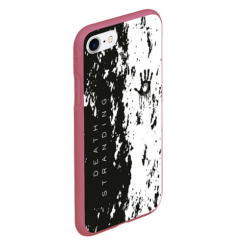 Чехол iPhone 7/8 матовый Death Stranding Black & White / 3D-Малиновый – фото 2