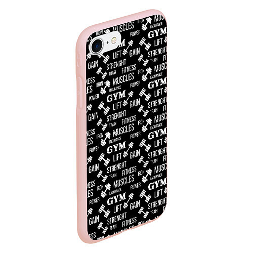 Чехол iPhone 7/8 матовый Тренировка с гантелями / 3D-Светло-розовый – фото 2