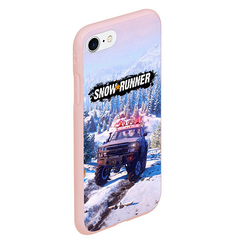 Чехол iPhone 7/8 матовый SnowRunner Гонки по бездорожью / 3D-Светло-розовый – фото 2