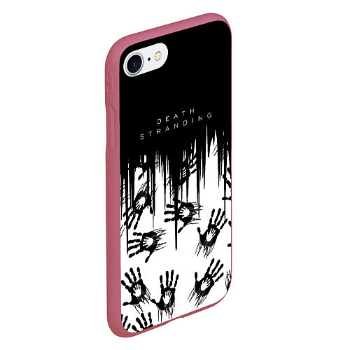 Чехол iPhone 7/8 матовый Death Stranding Отпечаток ладони / 3D-Малиновый – фото 2
