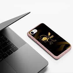 Чехол iPhone 7/8 матовый Bendy and the ink machine золотистый, цвет: 3D-светло-розовый — фото 2