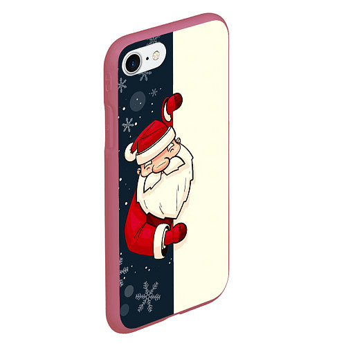 Чехол iPhone 7/8 матовый Привет Дед Мороз / 3D-Малиновый – фото 2