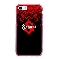 Чехол iPhone 7/8 матовый Sabaton красные брызги, цвет: 3D-малиновый