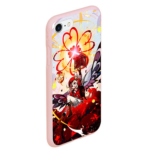 Чехол iPhone 7/8 матовый Кли с крыльями при взрыве Genshin Impact / 3D-Светло-розовый – фото 2