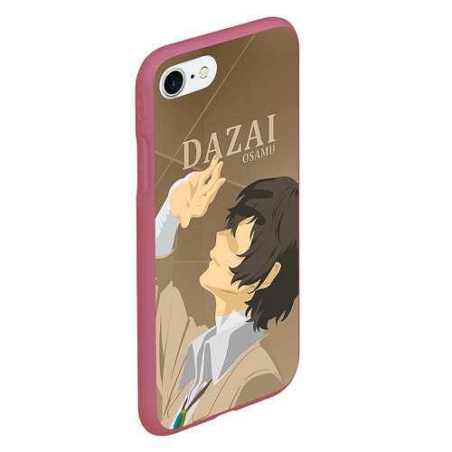 Чехол iPhone 7/8 матовый Дазай Осаму Dazai Osamu, bungou stray dogs образ / 3D-Малиновый – фото 2