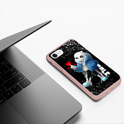 Чехол iPhone 7/8 матовый НОВОГОДНИЙ САНС UNDERTALE НОВЫЙ ГОД, цвет: 3D-светло-розовый — фото 2