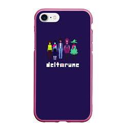 Чехол iPhone 7/8 матовый Deltarun Kris, Ralsei, Susie, цвет: 3D-малиновый