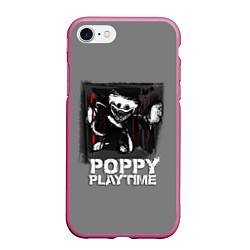 Чехол iPhone 7/8 матовый POPPY PLAYTIME - ПОППИ ПЛЕЙТАЙМ РИСУНОК, цвет: 3D-малиновый