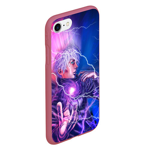 Чехол iPhone 7/8 матовый Gojo Satoru Jujutsu Kaisen / 3D-Малиновый – фото 2