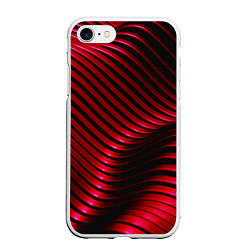 Чехол iPhone 7/8 матовый Волны красного металла, цвет: 3D-белый