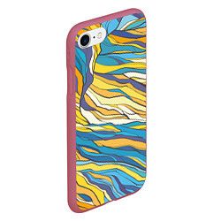 Чехол iPhone 7/8 матовый Красивые абстрактные волны, цвет: 3D-малиновый — фото 2