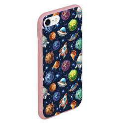 Чехол iPhone 7/8 матовый Турне по космосу, цвет: 3D-баблгам — фото 2