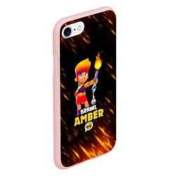 Чехол iPhone 7/8 матовый Brawl Stars - Amber, цвет: 3D-светло-розовый — фото 2