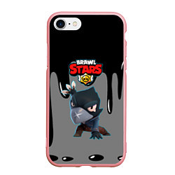 Чехол iPhone 7/8 матовый BRAWL STARS MECHA CROW подтеки красок, цвет: 3D-баблгам