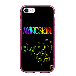 Чехол iPhone 7/8 матовый MANESKIN ЦВЕНОЙ МУЗЫКАЛЬНЫЙ, цвет: 3D-малиновый