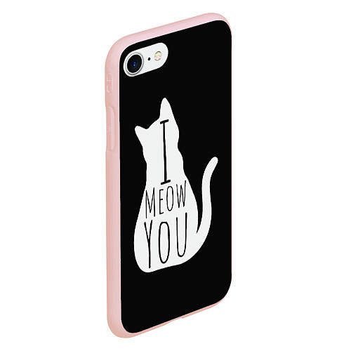 Чехол iPhone 7/8 матовый I Meow You I love you / 3D-Светло-розовый – фото 2