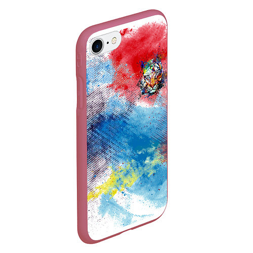 Чехол iPhone 7/8 матовый Красочный лев на цветном облаке / 3D-Малиновый – фото 2