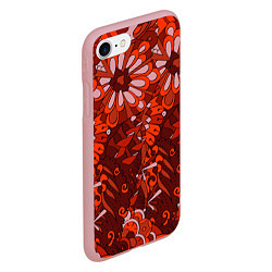Чехол iPhone 7/8 матовый Красные цветы абстракция, цвет: 3D-баблгам — фото 2