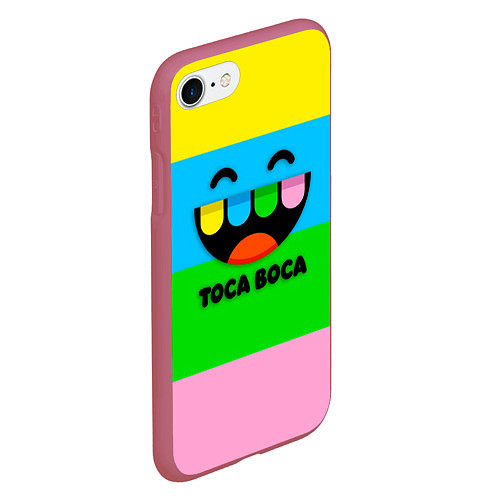 Чехол iPhone 7/8 матовый Toca Boca Logo Тока Бока / 3D-Малиновый – фото 2