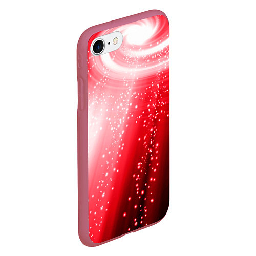 Чехол iPhone 7/8 матовый Красная космическая спираль / 3D-Малиновый – фото 2