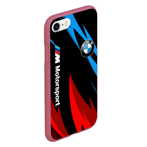 Чехол iPhone 7/8 матовый BMW Логотип Узор / 3D-Малиновый – фото 2