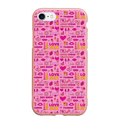 Чехол iPhone 7/8 матовый Секс-Шоп, цвет: 3D-светло-розовый