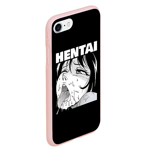 Чехол iPhone 7/8 матовый HENTAI девочка ahegao / 3D-Светло-розовый – фото 2