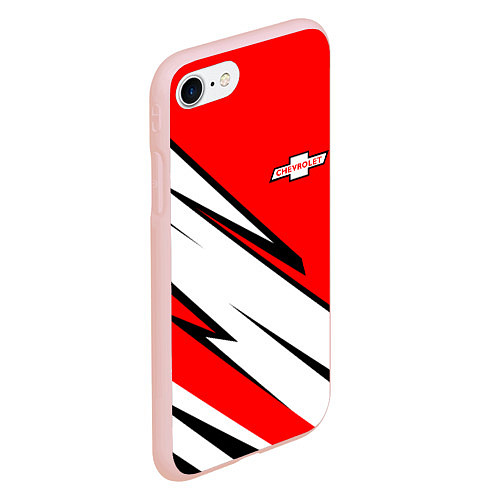 Чехол iPhone 7/8 матовый CHEVROLET Узор Логотип / 3D-Светло-розовый – фото 2