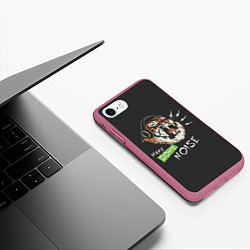 Чехол iPhone 7/8 матовый Сделайте немного шума, цвет: 3D-малиновый — фото 2