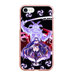 Чехол iPhone 7/8 матовый SHOGUN RAIDEN SAMURAI DEMON GENSHIN IMPACT, цвет: 3D-светло-розовый