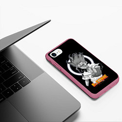 Чехол iPhone 7/8 матовый Сенку с колбой - Доктор Стоун, цвет: 3D-малиновый — фото 2
