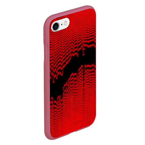 Чехол iPhone 7/8 матовый Красная волна / 3D-Малиновый – фото 2