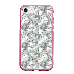 Чехол iPhone 7/8 матовый Купюры 1000 Рублей деньги, цвет: 3D-малиновый