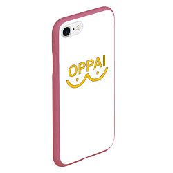 Чехол iPhone 7/8 матовый OPPAI LOGO ONE-PUNCH MAN, цвет: 3D-малиновый — фото 2
