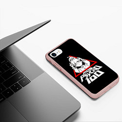 Чехол iPhone 7/8 матовый Mob Psycho 100 Кагеяма и Ямочки, цвет: 3D-светло-розовый — фото 2
