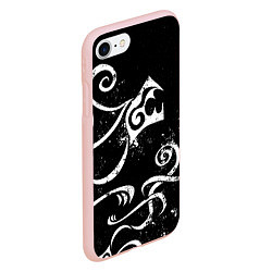 Чехол iPhone 7/8 матовый ТАТУИРОВКА ДРАКЕНА WHITE AND BLACK, цвет: 3D-светло-розовый — фото 2