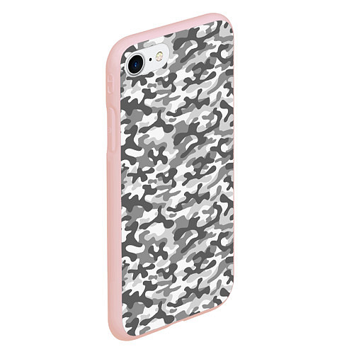 Чехол iPhone 7/8 матовый Серый Городской Камуфляж / 3D-Светло-розовый – фото 2