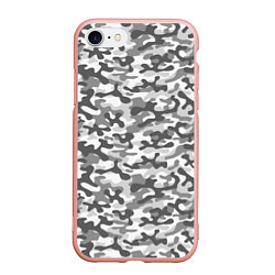 Чехол iPhone 7/8 матовый Серый Городской Камуфляж, цвет: 3D-светло-розовый