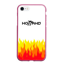 Чехол iPhone 7/8 матовый Ноггано 228 пламя, цвет: 3D-малиновый