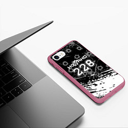 Чехол iPhone 7/8 матовый Ноггано 228 сквозные пули, цвет: 3D-малиновый — фото 2